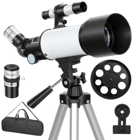 Outsunny Télescope Astronomique pour Adultes et Débutants 70 mm Blanc