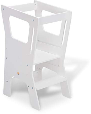 FabiMax Lernstuhl Lernturm Küchenhelfer Vario 4, weiß lackiert