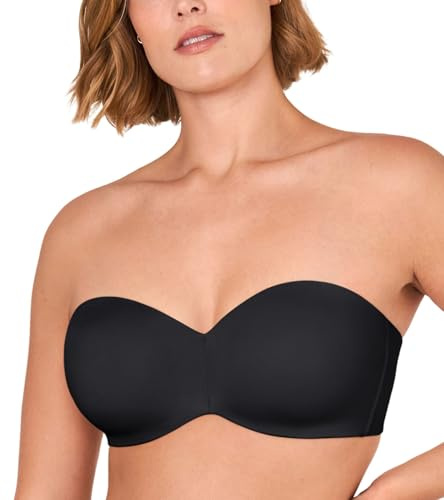 Delimira Women's Strapless Bras Underwire Support Non Padded Plus Size Minimiser Bra Black 36G