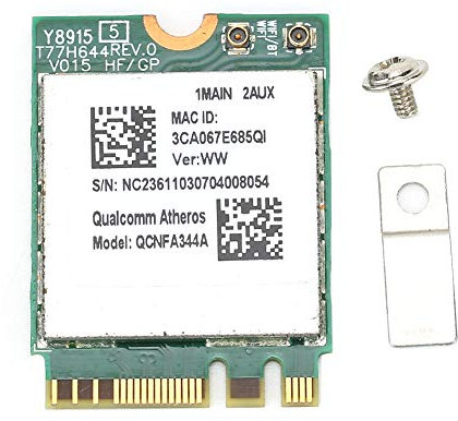 ASHATA Tarjeta WiFi, Tarjeta de Red Inalámbrica de Banda Dual QCNFA344A WiFi para Modelo de Chip Módulo sin Cables para, Tarjeta de Red WiFi para Sistemas WIN7/WIN8/WIN8.1/WIN10