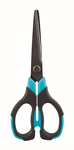 Tetis Blue/Black Office Scissors 6 ¾ Inch (17 cm) Paper Scissors with Fluorine Coating Stainless Steel Universal Scissors Household Scissors Quality Scissors Ergonomic Handle for Office School Home