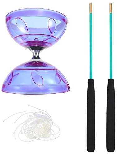 NUOBESTY Diabolo Triplo Cuscinetto Bambini Diabolo con Bastoni in Alluminio E Corda Cinese Yo Giocoleria Giocattolo Girevole per Fitness Diabolo con Cuscinetti a Sfera