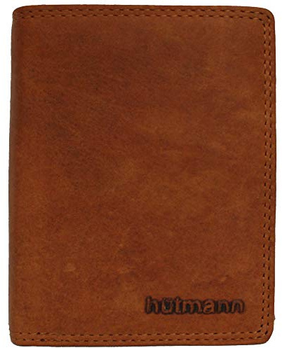 Golden Deer Hütmann ® Geldbörse aus Leder für Herren Männer mit RFID-Schutz mit Münzfach Echtleder Geldbeutel Portemonnaie Portmonee (Hütmann Kollektion Hochformat, braun)
