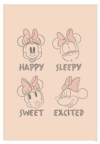 Komar Wandbild - Minnie Pink Emotions - Größe: 50 x 70 cm - Disney, Poster, Kinderzimmer