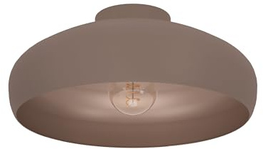 EGLO taklampa Mogano, rund takbelysning av stål i mockafärg | vardagsrumslampa vintage och skandinavisk, lampa vardagsrum, kökslampa med E27-uttag