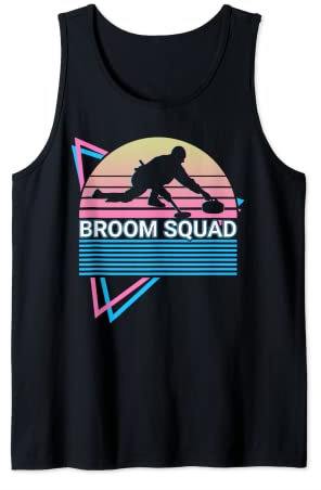 Curling Stone Curling Player Retro Besen Squad Tank Top