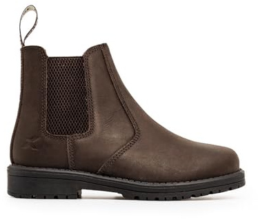 Xpert - Heritage Wrangler Junior Dealer Boots For Kids. Unisex Leather Ankle Boots For Everyday Wear. Easy To Clean And Durable Chelsea Style Farm Boots For Boys And Girls