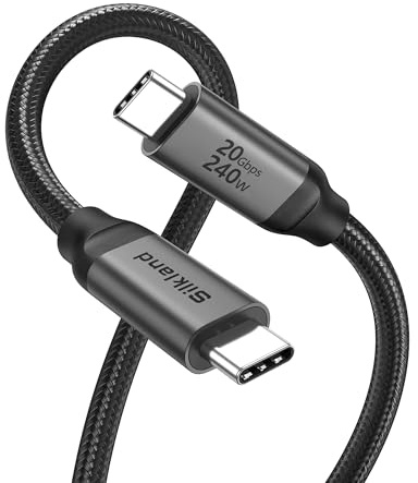 Silkland USB C Video Cable 5K/4K@60Hz 1.5M, 20Gbps USB 3.2 Gen2x2 Cable 240W, 48V/5A Fast Charging for Studio Display, MacBook, iPad Pro, Display, iPhone 16 Pro Max, Dock