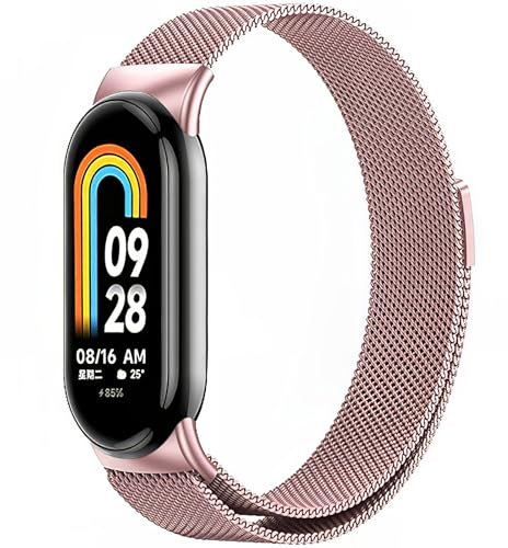 Harikiri Magnetisch Armband mit Xiaomi Smart Band 8/9/10,Metall Armband für Damen und Herren