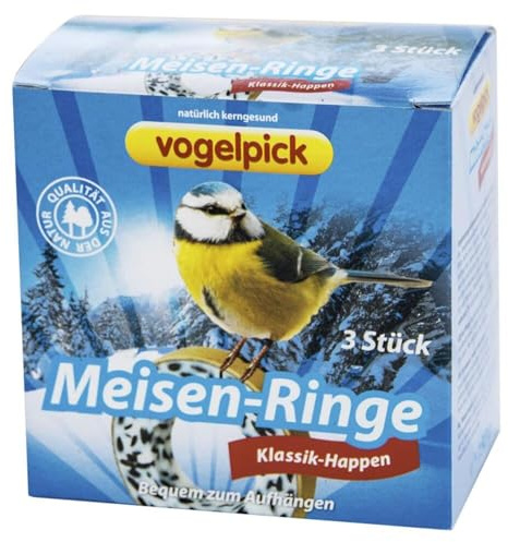 Lot de 18 anneaux de mésanges - 150 g - Nourriture pour oiseaux sauvages - Pour l'hiver