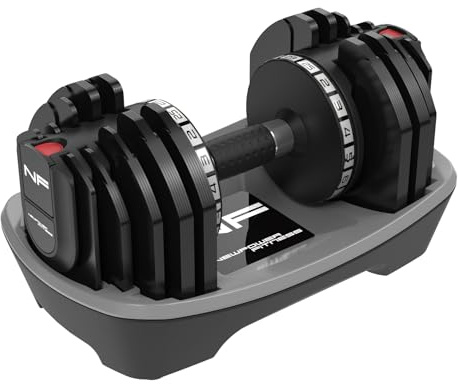 Newpower Fitness 25kg Adjustable Dumbbell for Saving Place, 18 Dumbbells in Single Weight (2kg to 25kg) with Anti-slip Handle Safety Locking Mechanism Strength Training for Home, Gym, Body Workout
