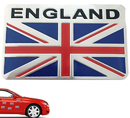 Flag Union Jack - Car Emblem Angleterre British Flag | Drapeau De Voiture Reine Elizabeth, Autocollant De Voiture De Drapeau Britannique En Alliage En Aluminium, Parfait Pour L', L'arrière, Le