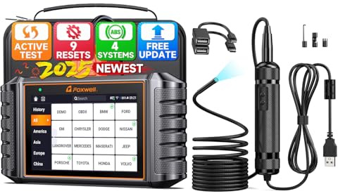Car Endoscope FOXWELL VS300, USB Micro-USB Type-C, 5.5mm Snake Camera with FOXWELL NT716 OBD2 Scanner Diagnostic Tool Orange