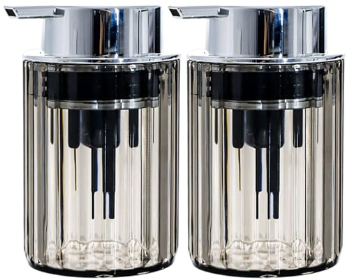 Dispenser di sapone schiumogeno, 2 pezzi da 200 ml/7 oz, dispenser di sapone in plastica trasparente con pompa, flacone di schiuma ricaricabile a bocca larga, accessori da bagno portatili per la