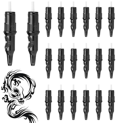 Bolígrafo para tatuaje, 20 unidades, cartuchos de resorte fuertes sellados con cera para estudiantes de tatuaje, trabajo de puntos, dibujo, práctica, cartuchos de bolígrafo, punta de bola, Bal