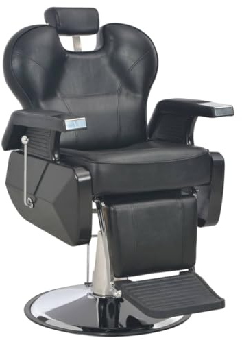 Genérico Silla de peluquería de Cuero sintético Negra 72x68x98 cm,Economía e Industria,Peluquería y cosmética,Sillas de peluquería-110166