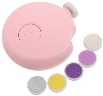 TOVINANNA Lime à Ongles Électrique pour Bébé avec Têtes de Meulage, Plastique Antidérapant, Coupe-ongles Sûr pour Garçon et Filles, Usage à Domicile Voyage, Couleur Rose