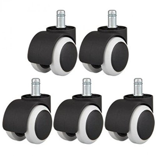 TPFLiving 5X Rotelle per Sedia da Ufficio con Diametro del Perno di 11 mm