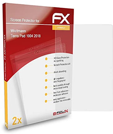 atFoliX Protecteur d'écran compatible avec Wortmann Terra Pad 1004 2018 Film Protection d'écran, antiréfléchissant et absorbant les chocs FX Film Protecteur (2X)
