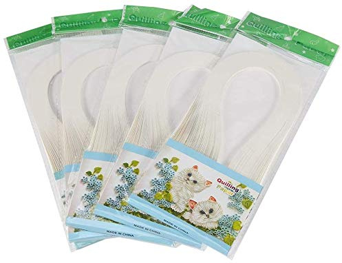 600 pezzi Quilling carta, 3 mm cartar quilling set per creazioni artigianali(Bianco avorio)