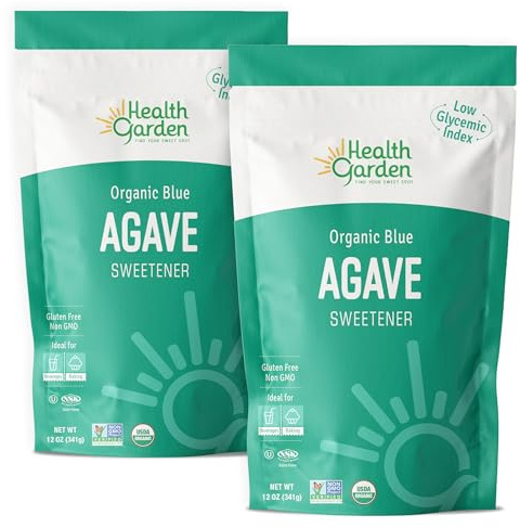 Health Garden Blue Agave Sweetener Crystals, Organic, Non GMO, Low Glycemic