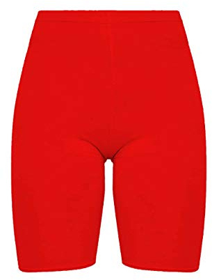 Girls shorts 1/2 Length above-Knee Cycling Womens Slinky Active Sport Gym Running Casual Under Skirt Hot pants Knee Length Leggings Stretchy Shape Leggings Fitness Fitted Children kids red
