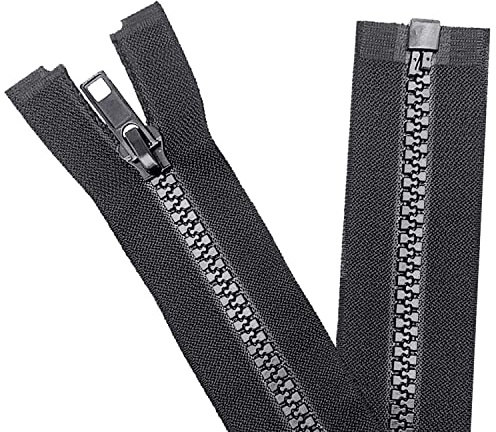 Sawoake 2 Pezzo #5 74 cm Separazione Giacca Zipper per Cucire Cappotti Giacca Zipper Nero A Forma di Plastica Zipper Bulk Tailor DIY Strumenti di Cucire per Indumento/Borse