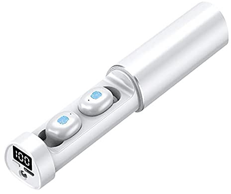 Ekrfxh N21 Bluetooth 5.1 Auricolari in-Ear True Wireless Cuffie con Torcia Elettrica, 35H Playtime Deep Bass Hifi Stereo Sound Life Auricolari impermeabili Con Microfono per Lavoro Sport, Nero , S