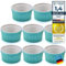 Dimono® 8er Set Dessert-Schalen Creme Brulee Souflee-Förmchen, Auflaufform-Schälchen mit 170 ml für Desserts, Muffins, Pasteten (Türkies)