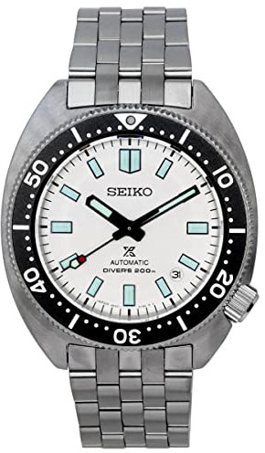 Seiko Prospex SPB313J Analog, Automatik, weißes Zifferblatt, Edelstahl, Taucheruhr für Herren, Silber/weiß, 41, Armband