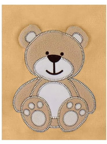 cozy racoon Babydecke | Weiche Kuscheldecke für Baby Jungen und Mädchen I Geschenk zur Geburt oder als Erstausstattung I Karamell Decke mit Bär