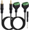 RUNCCI-YUN 2 Stück 3.5mm Klinkenstecker Audio Kabel, TRRS Mono Stecker 4-pin Terminal Block Schrauben Stereo Stecker auf AV 4Schraubklemmenblock Balun Anschlusskabel 27cm Vergoldet