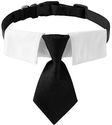 DONGKER Bandana Smoking per Cani, Collare Formale Regolabile con Fibbia in Metallo per Animali di Taglia Piccola Media e Grande per Natale Festa Cosplay Matrimonio Compleanno Halloween