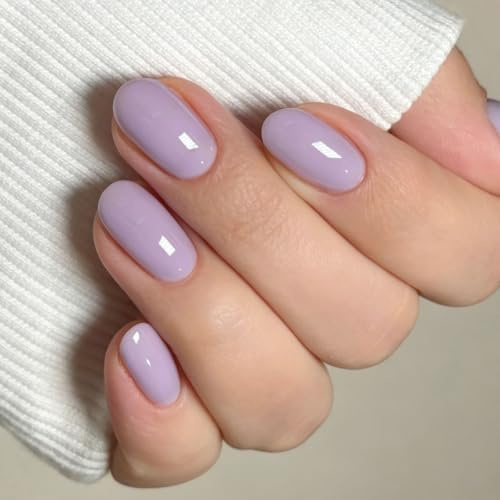 JMEOWIO Nagelfolie kräm blek lila gel nagelfolie självhäftande nageldekal UV härdande dekoration nageldesign tillbehör