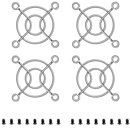 YIMATEECO Rejillas Ventilador 40mm, Metal Grill Ventilador Protectoras con Tornillos Rejilla Metal Dedo Protector,para Estuche Computadora Impresora 3D Accesorios Ventilación （ 4 Piezas plata）