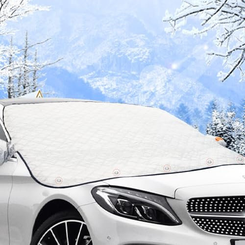 AUXHCYL Windscreen Covers Frost for Winter, Car Windscreen Windshield Frost Cover Ice Snow Shield, Magnetic Windscreen Cover for Cars, Snow Ice Frost Sun UV Dust Water Resistent, Year-round Use