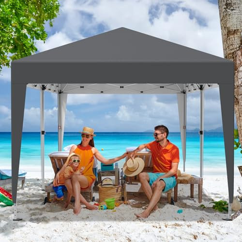 Cenador Pabellón de Jardín,Pop up Carpa Plegable 3x6m para Jardín,Impermeable Gazebo,Pabellón de Jardín,Altura Ajustable,UV50+,Carpas para Exteriores con Bolsa de Transporte para Camping,Antracita