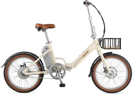 FabricBike Volt - Bici Elettrica Pieghevole, Bicicletta Elettrica per Adulti da 20 Pollici, E-bike, Motore 250W, Batteria Rimovibile 36V 10Ah, Velocità 25KM/H (Light Sand Plus)