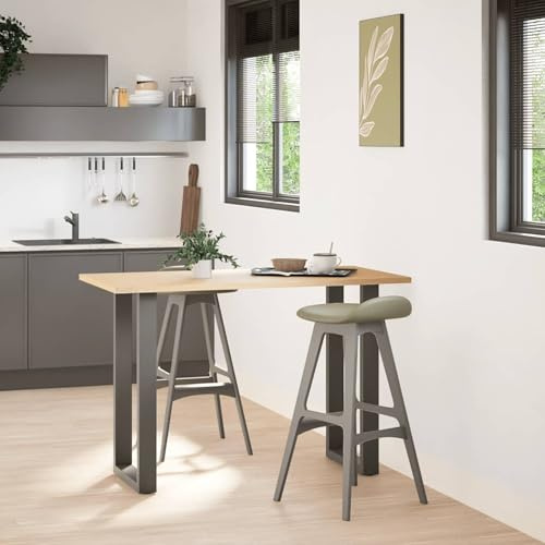 Tidyard Gambe per tavolo da bar, struttura robusta in acciaio, design pratico con piedini regolabili, staffa fori preforati, 40x(90-91) cm, for tavoli da bar