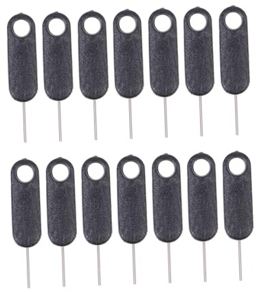 GALPADA 15 Agujas de Apertura Sim de Aleación de Aluminio Negro, Ligeras y Resistentes para Extracción de Tarjeta Sim en Smartphones y Tablets