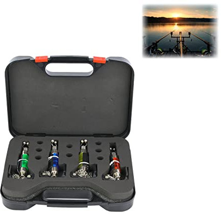 Zerone Set von 4PCS Outdoor Angelrute Swinger, LED Beleuchtet Fischbissanzeiger für Karpfenangeln