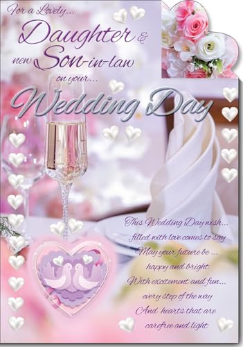 Daughter and new son in law On Your Wedding day Large Card Lovely Verse