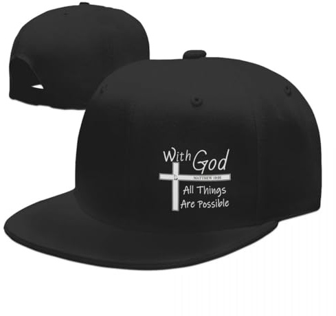 DARLEKS Jesus Has My Back Your Too Flat Bill Brim Baseball Hat Cool Hip Hop Trucker Cap Men Women Adjustable Baseball Hats