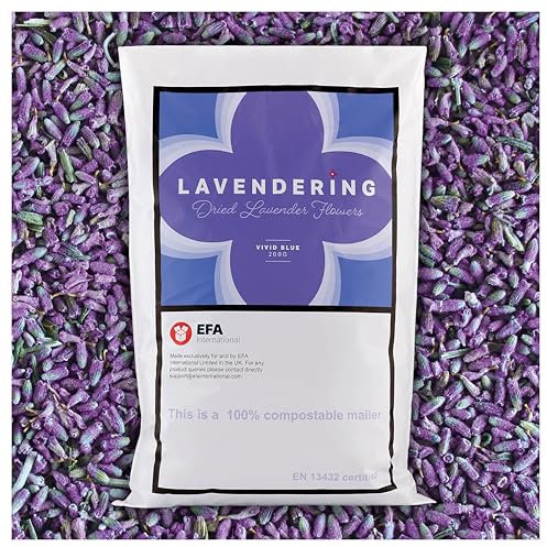EFA International Dried Lavender Flowers; Premium Grade, Fragrant Lavender Buds, 200g, UK Packaged
