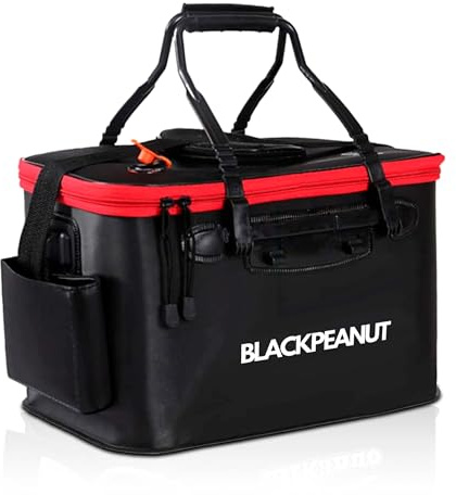 Seau pour Appât de Pêche, Différentes Tailles et Couleurs, Articles Résistants, Gardez Vos Appâts en Vie Plus Longtemps, Seau pour Pêcheurs (23L, Noir)