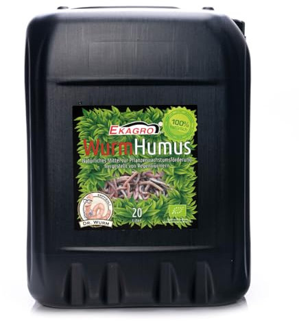 Ekagro 20 L Humus De Vers De Terre Organique | Engrais Liquide Universel Pour Fruits Légumes Et Fleurs | Engrais Pour Plantes D'intérieur De Balcon Et Plantes Vertes | Stimulateur De Croissance