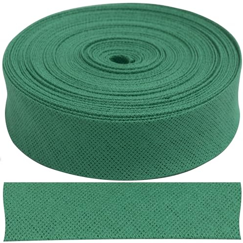 AERZETIX - C77387 - Cinta al sesgo plegada 9 metros x 18mm - en algodón - color verde - pasamanería galón ropa cojines edredones