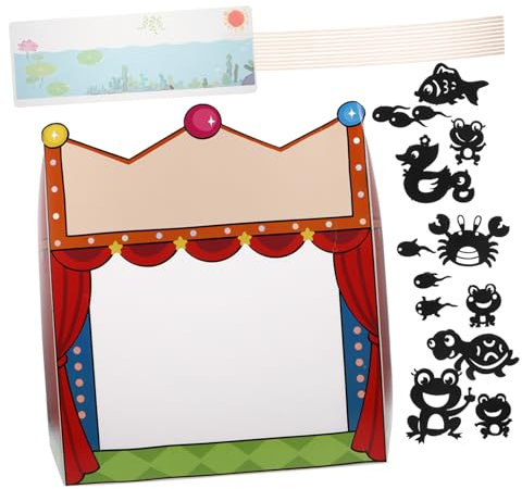 Vaguelly DIY Set Schattenpuppen Puppentheater Papierbühne Junge Mädchen Puppenbasteln Schattenpuppe Spielzeug Für Geschichtenerzählen Und Kreatives Spielen