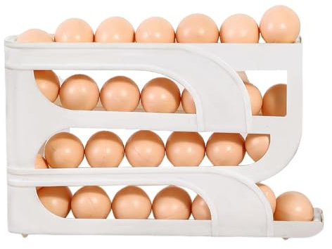 Grille à œufs pour réfrigérateur, distributeur d'œufs pour réfrigérateur, support à œufs, conteneur pour réfrigérateur | Étagère de distribution d'œufs, conteneur à œufs enroulable de 4