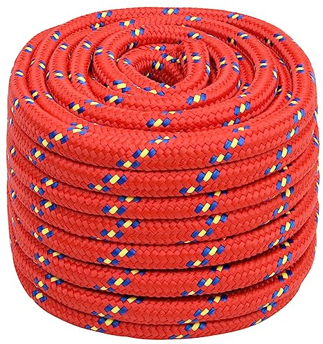 Rantry Corda per Barca Rossa 20 mm 100 m in Polipropilene, Corda Nautica, Corda da Lavoro, Corda Multiuso per attività All'aperto, Corda Nautica, Corda Multiuso